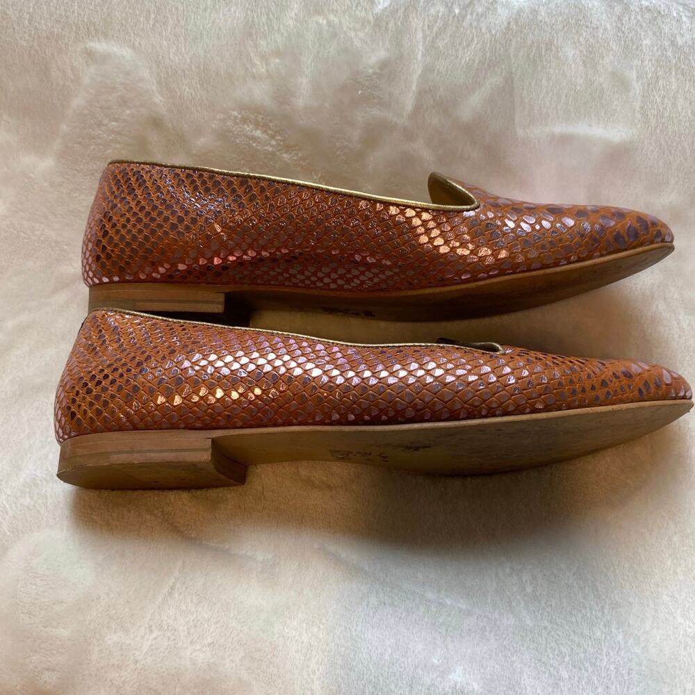 Chatelles Paris Slippers Flats Loafers Shoes EU 40 Pink Rose Gold Snakeskin EUC - Picture 5 of 10